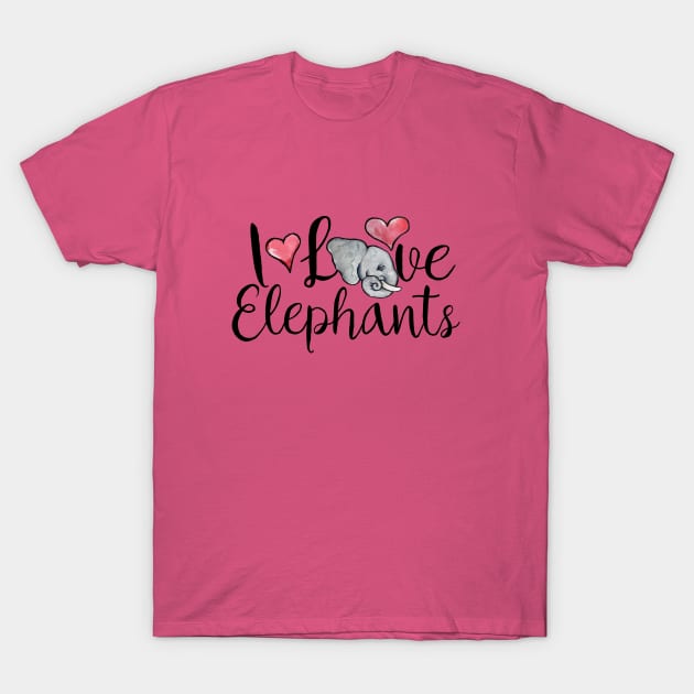 I love Elephants T-Shirt by bubbsnugg